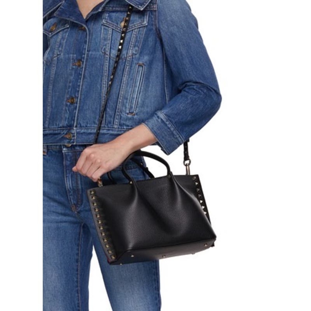 VALENTINO | Casual Style Calfskin Studded 2WAY Leather Elegant Style